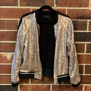 Removing item in 5 days: Sequin bomber jacket